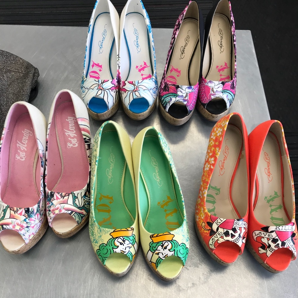Edhardy wedges brand new in box
